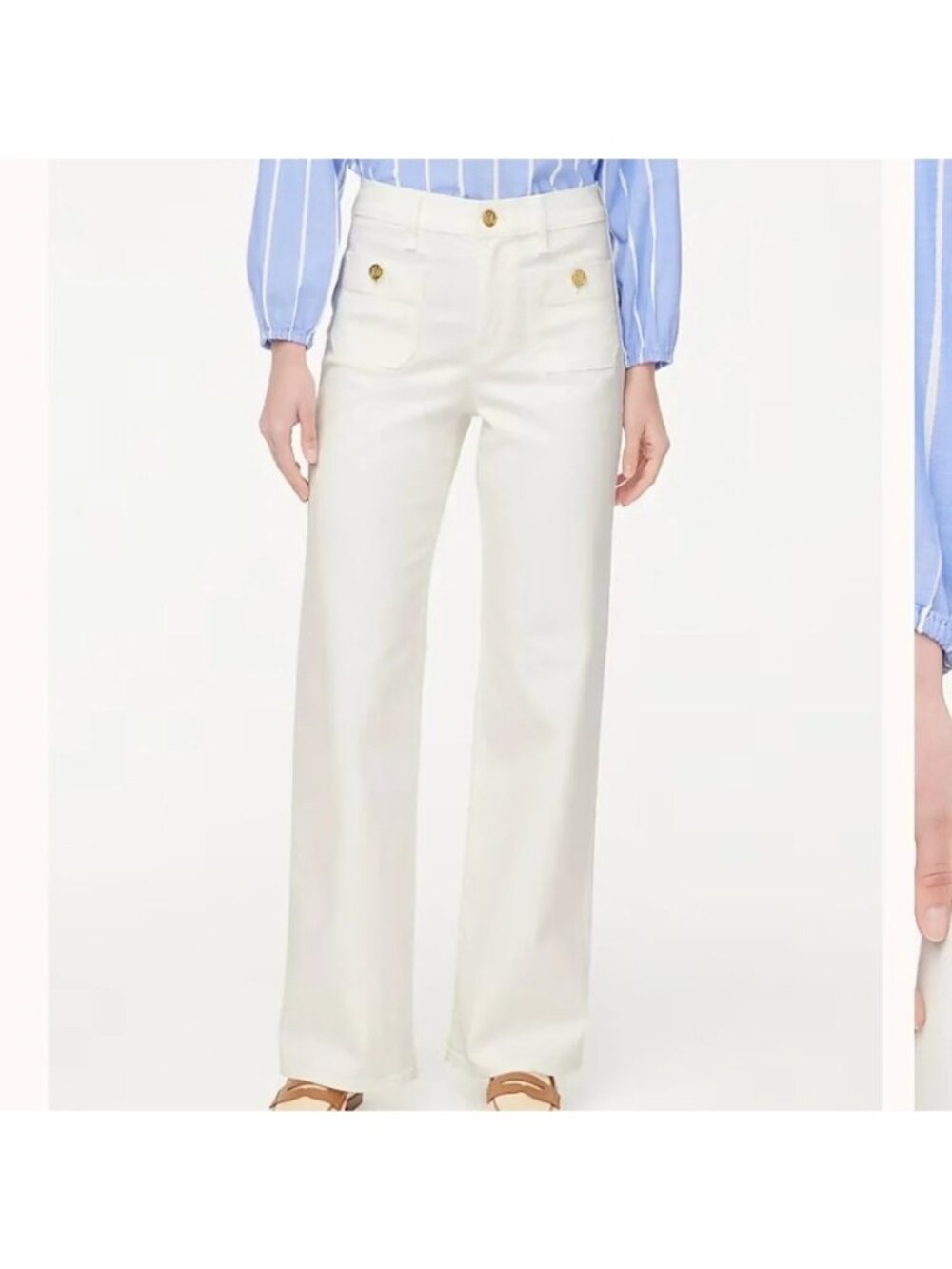 J.Crew Slim wide-leg Sailor Jean In All-Day Stretch Seashell Wash Size 29